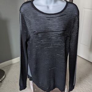 Metaphor Black Ribbed Pullover Sweater Size Large